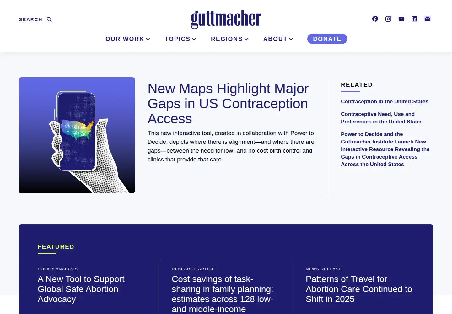 Screenshot of guttmacher.org