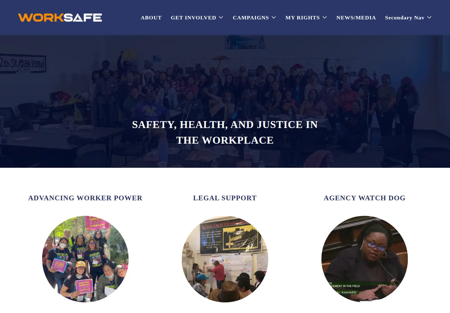 Captured homepage of worksafe.org in the current scan