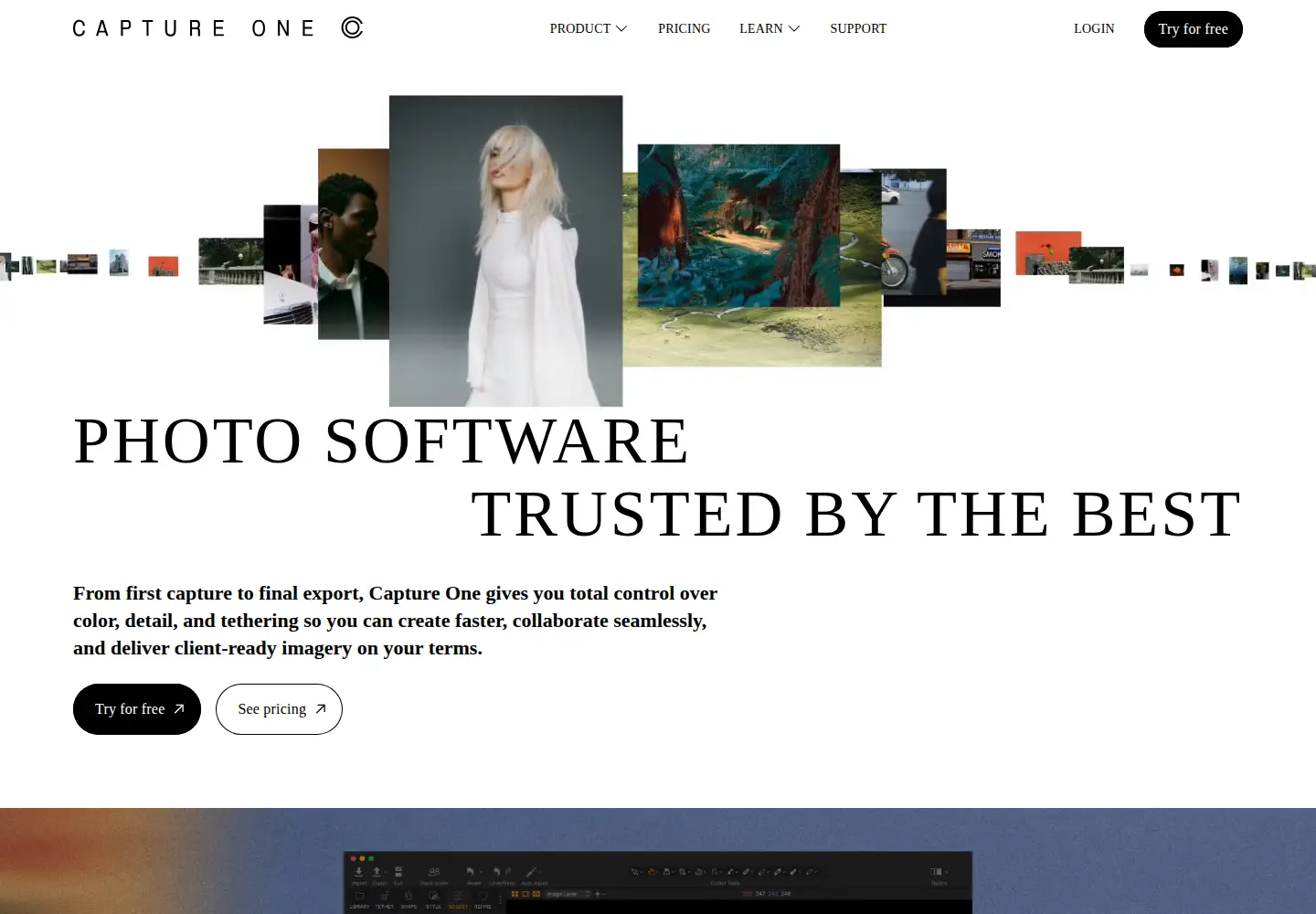 Screenshot of captureone.com