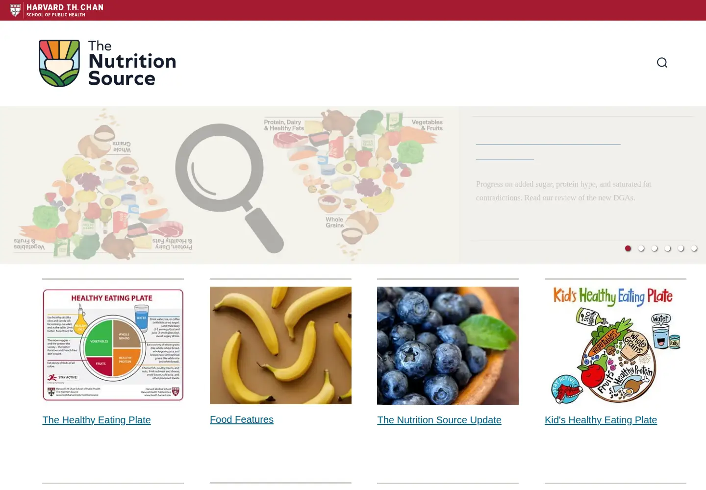 Captured homepage of thenutritionsource.org in the current scan
