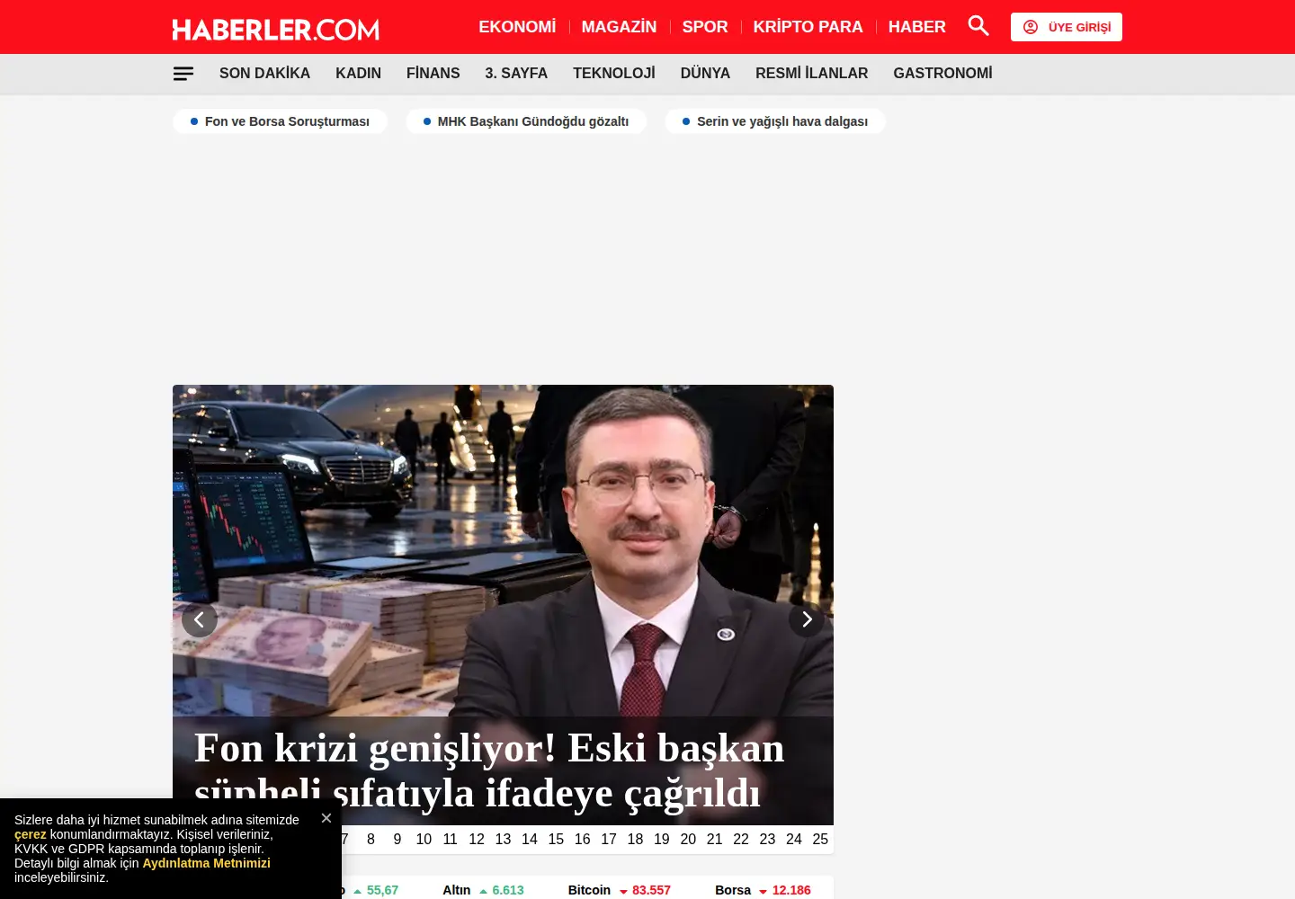 Screenshot of haberler.com