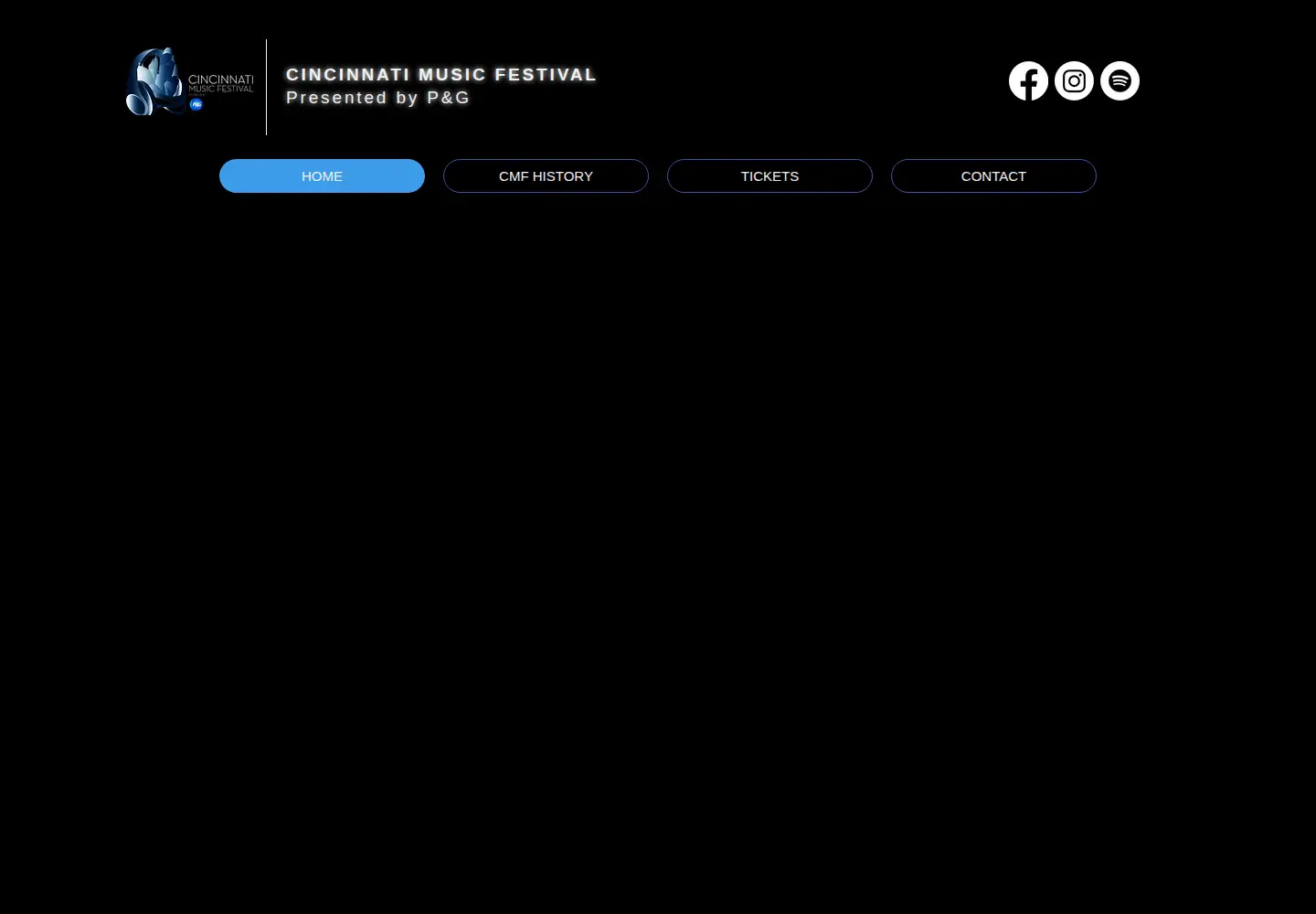 Captured homepage of cincymusicfestival.com in the current scan