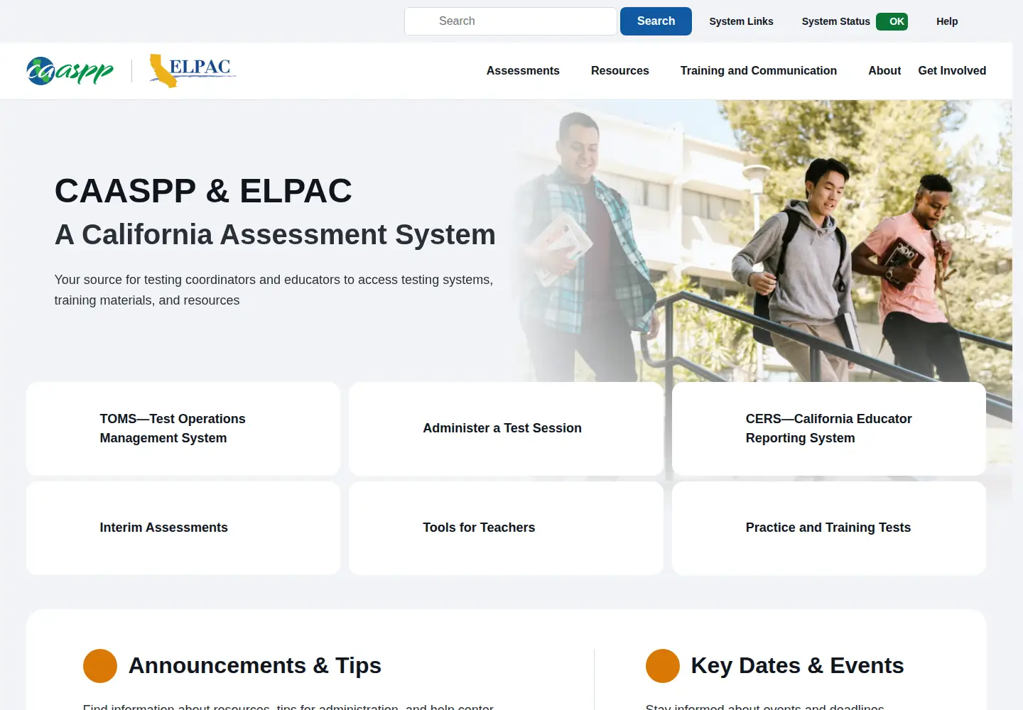 Screenshot of caaspp.org