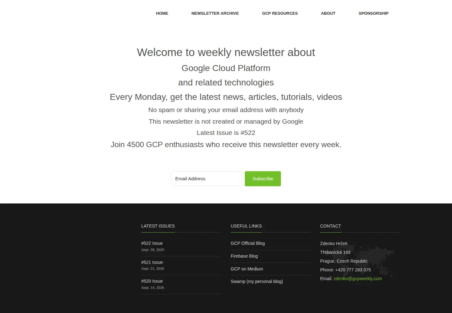 Screenshot of gcpweekly.com