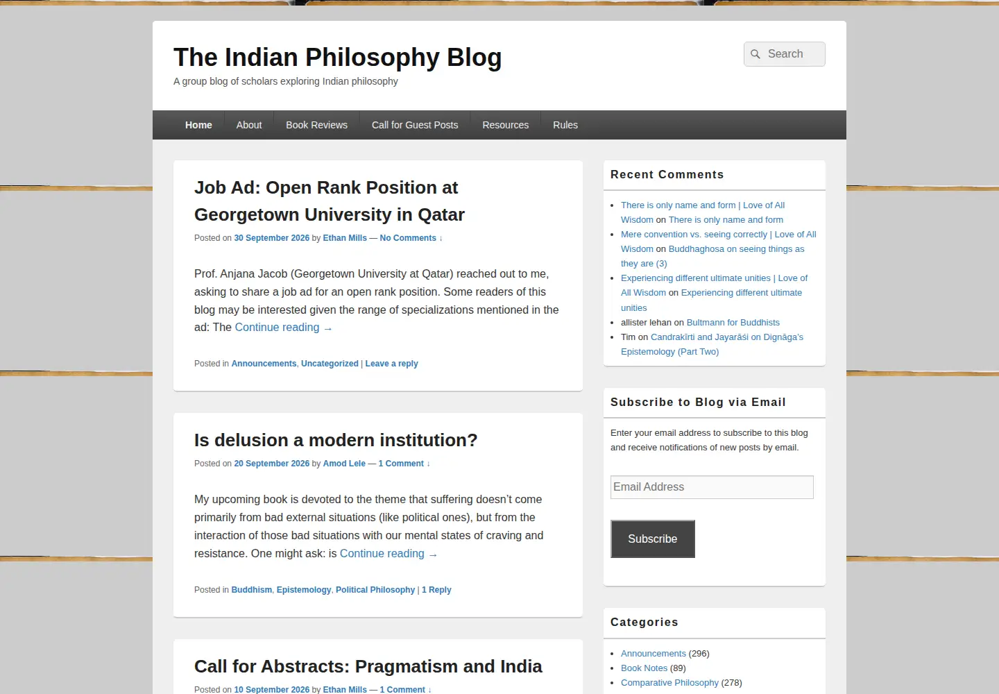 Screenshot of indianphilosophyblog.org