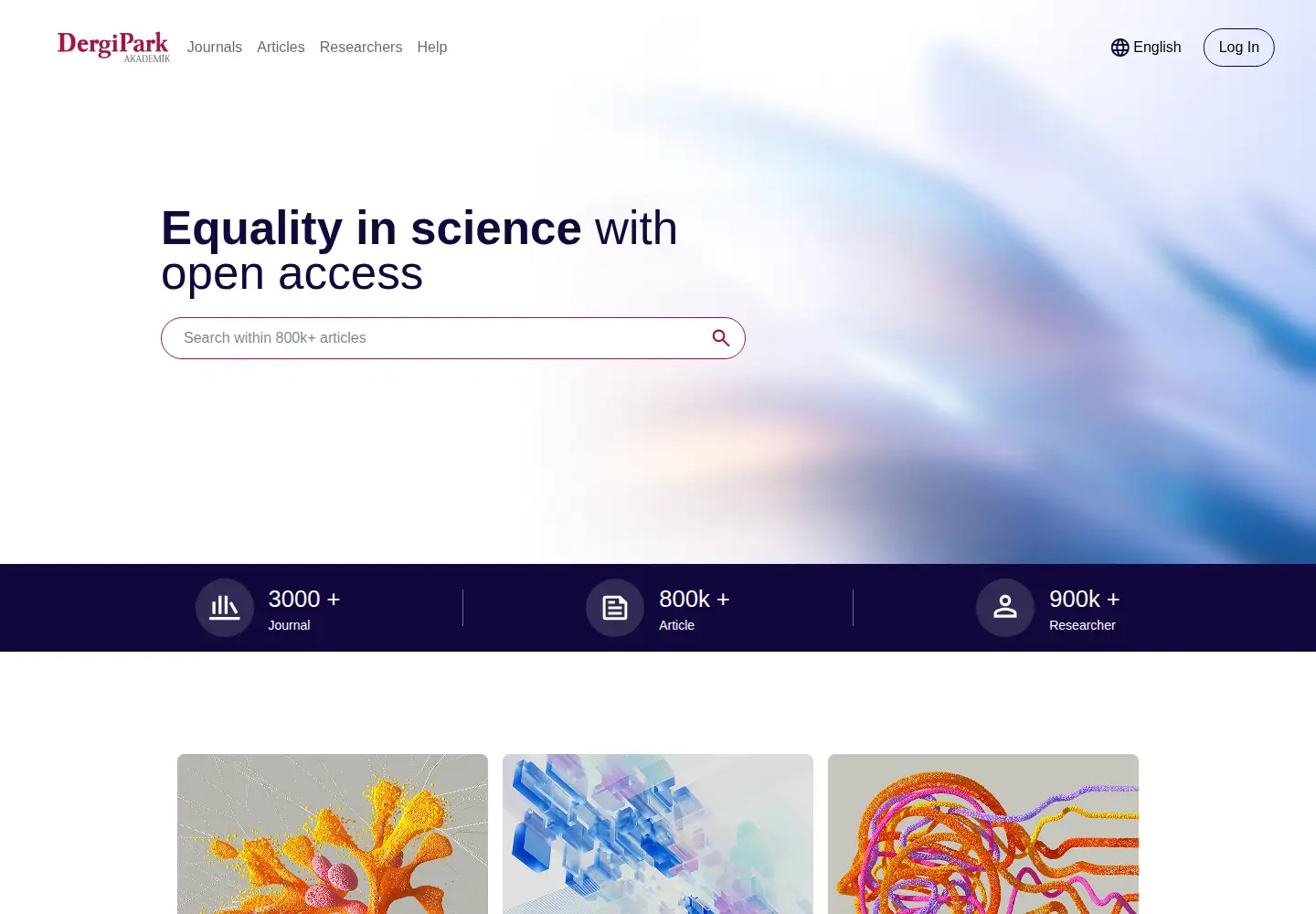 Screenshot of dergipark.org.tr