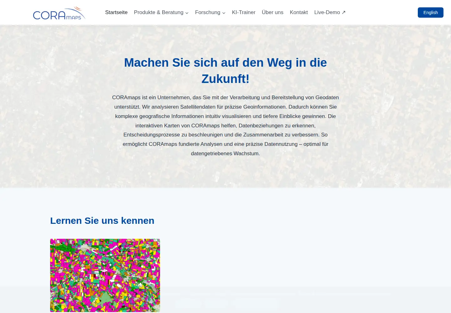 Captured homepage of coramaps.com in the current scan