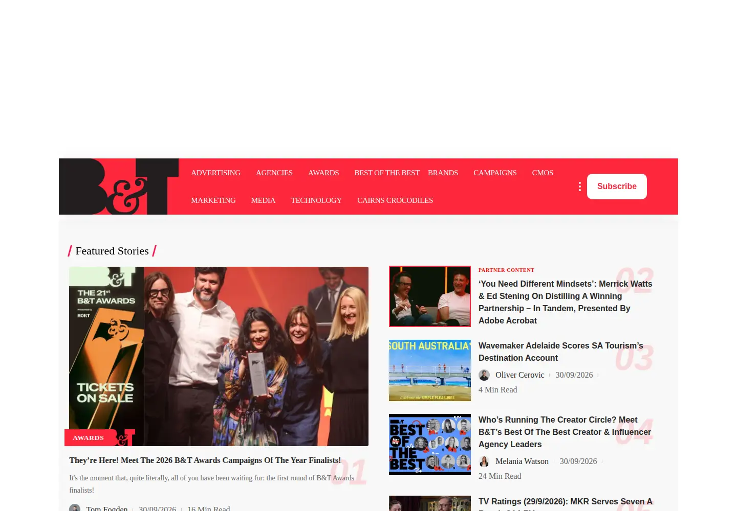 Screenshot of bandt.com.au