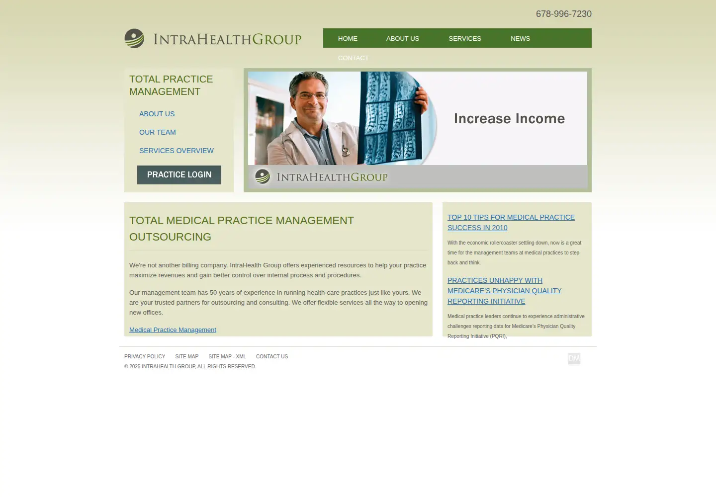 Screenshot of intrahealthgroup.com
