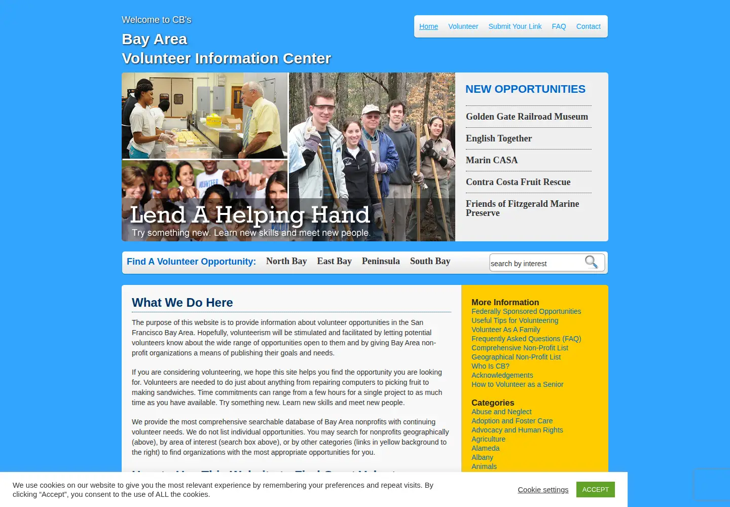 Screenshot of volunteerinfo.org