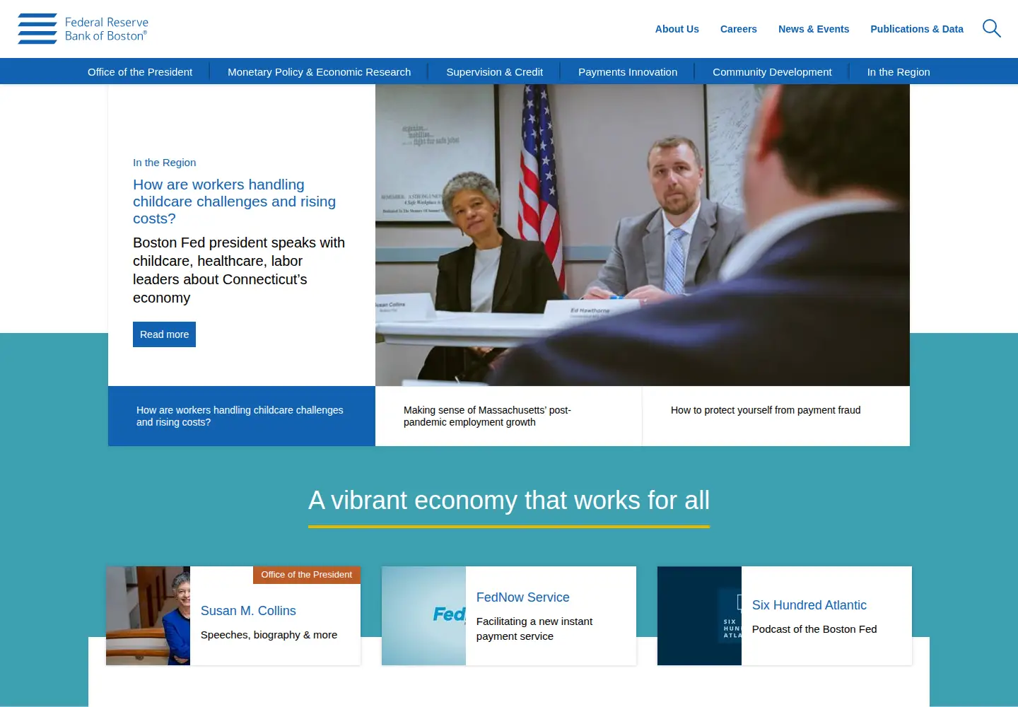 Screenshot of bostonfed.org