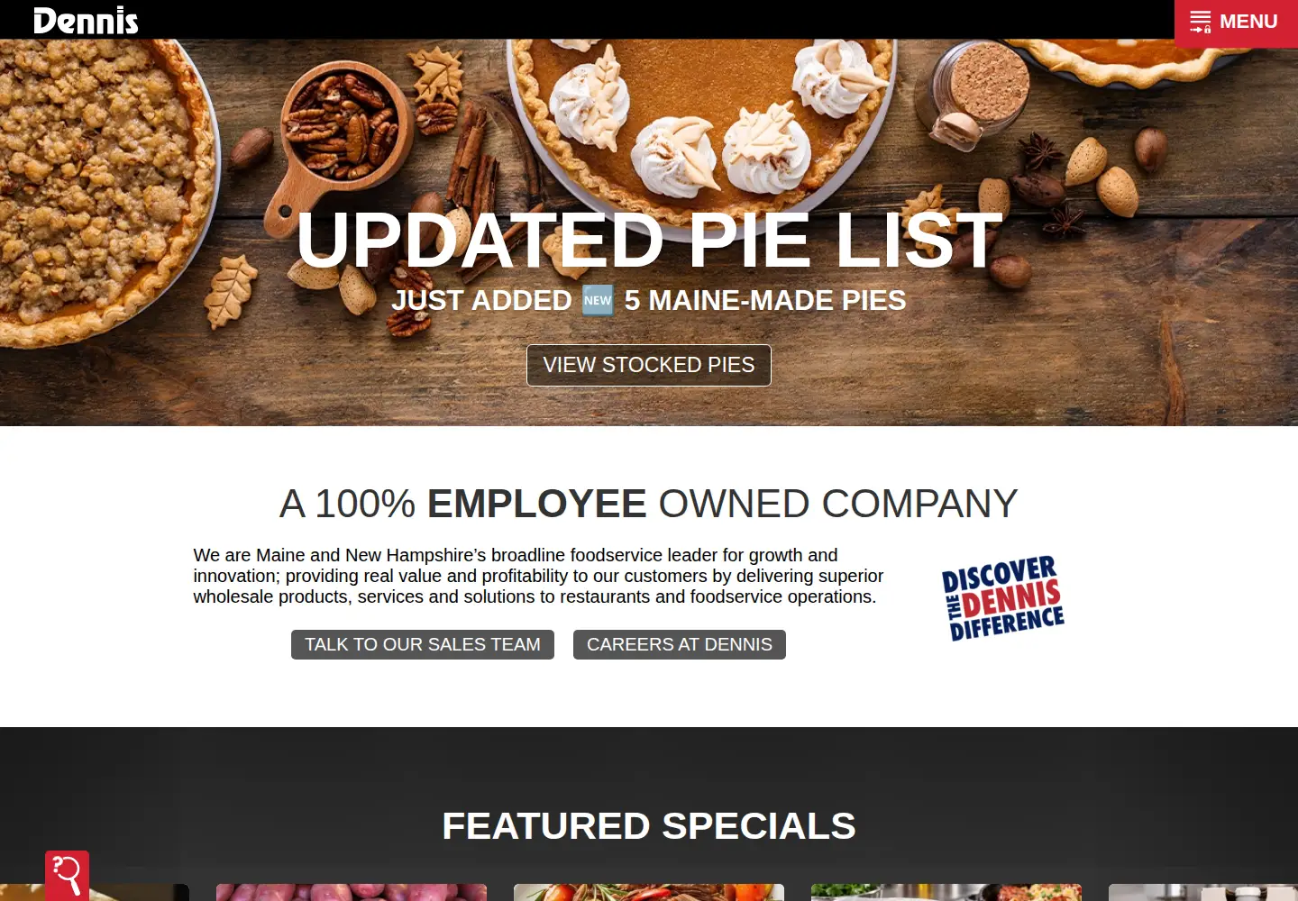 Screenshot of dennisfoodservice.com