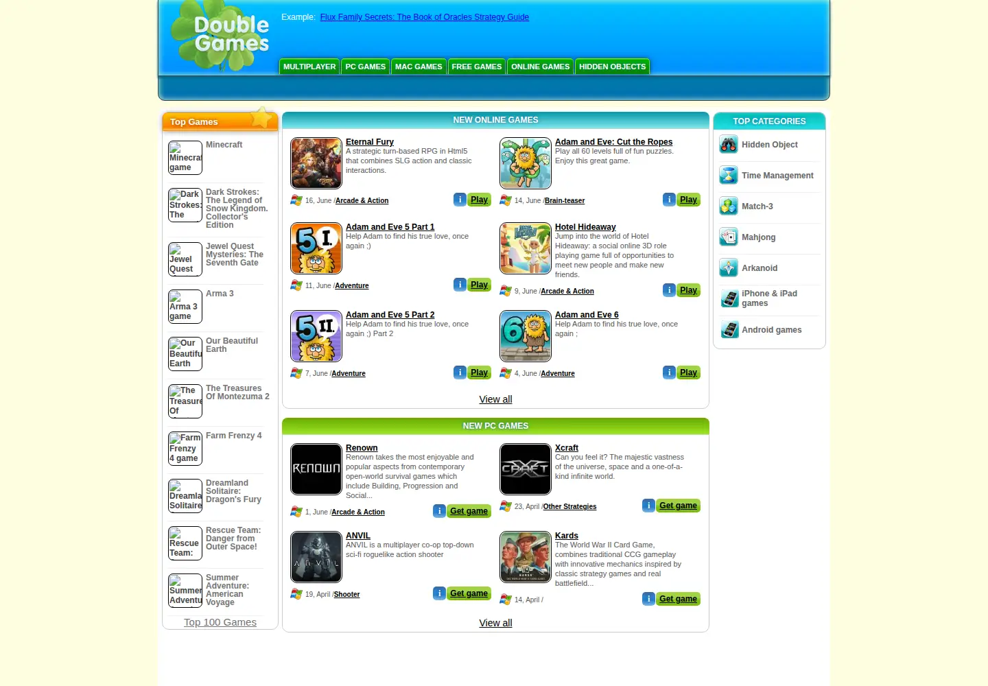 Screenshot of doublegames.com