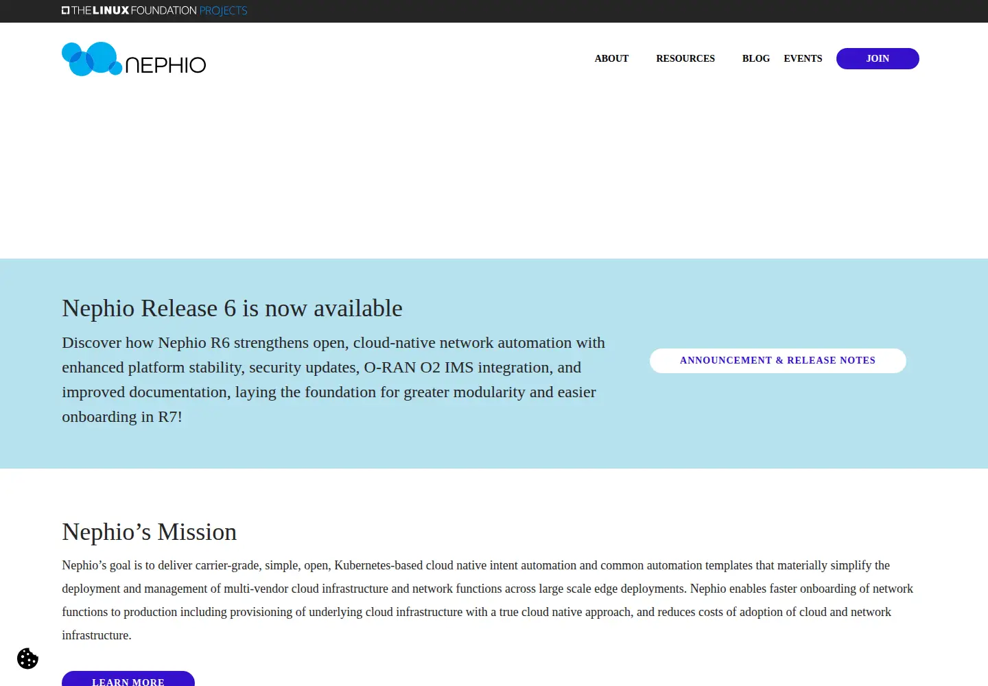 Screenshot of nephio.org