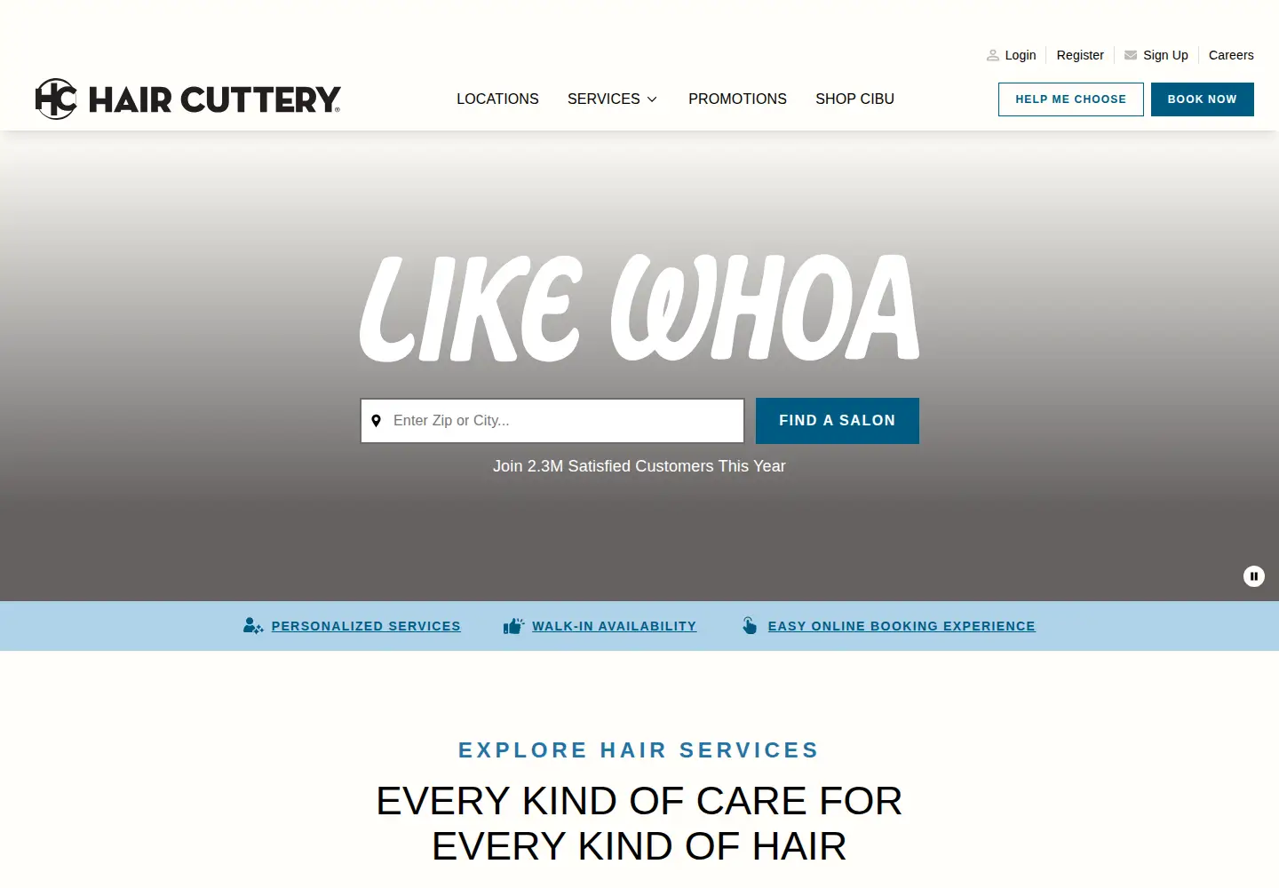 Screenshot of haircuttery.com