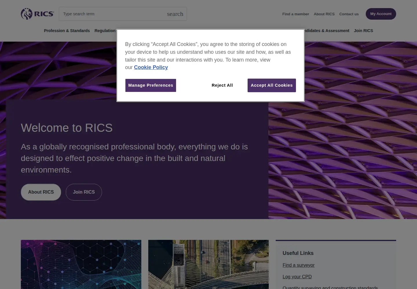 Screenshot of rics.org