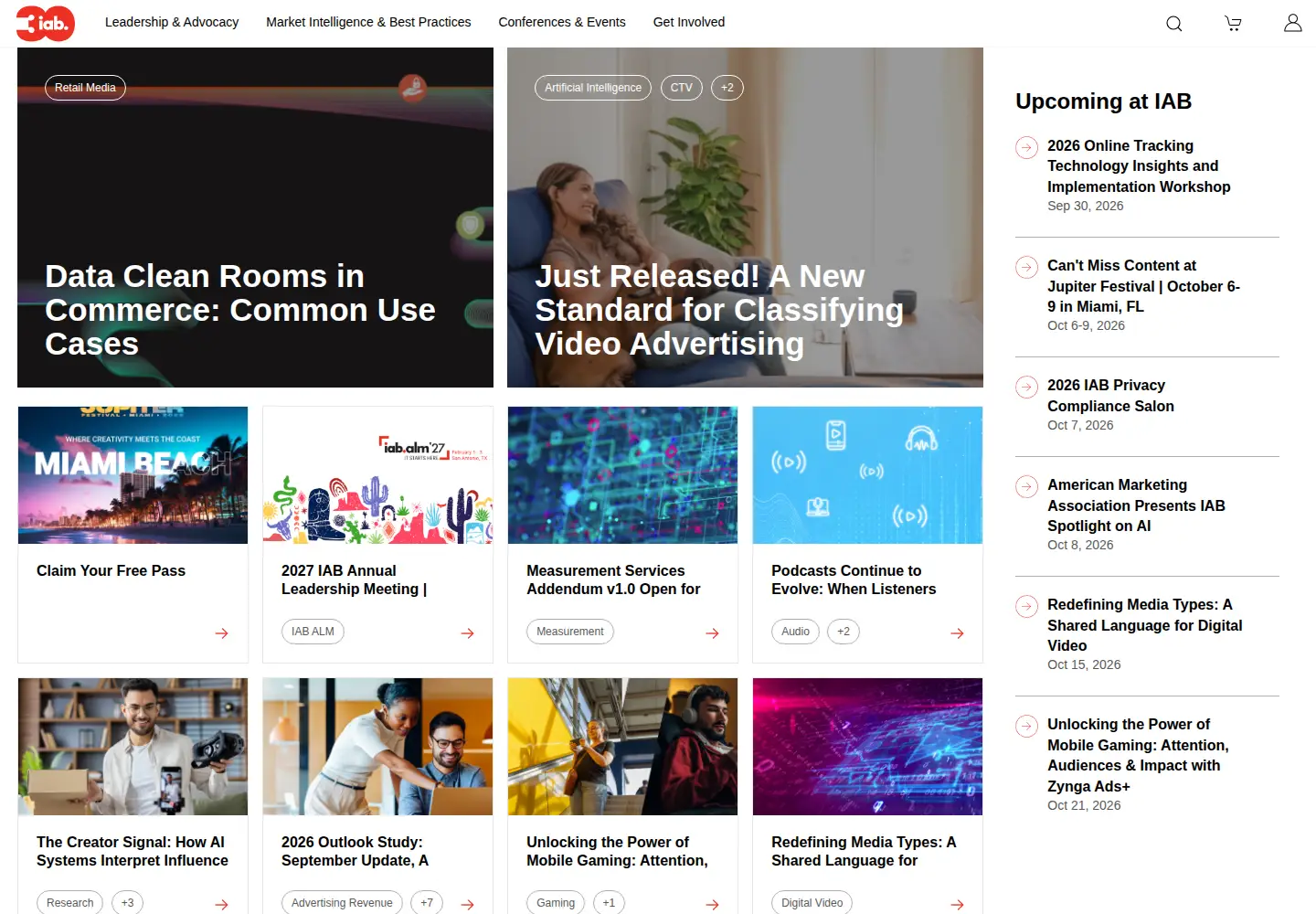 Screenshot of iab.net