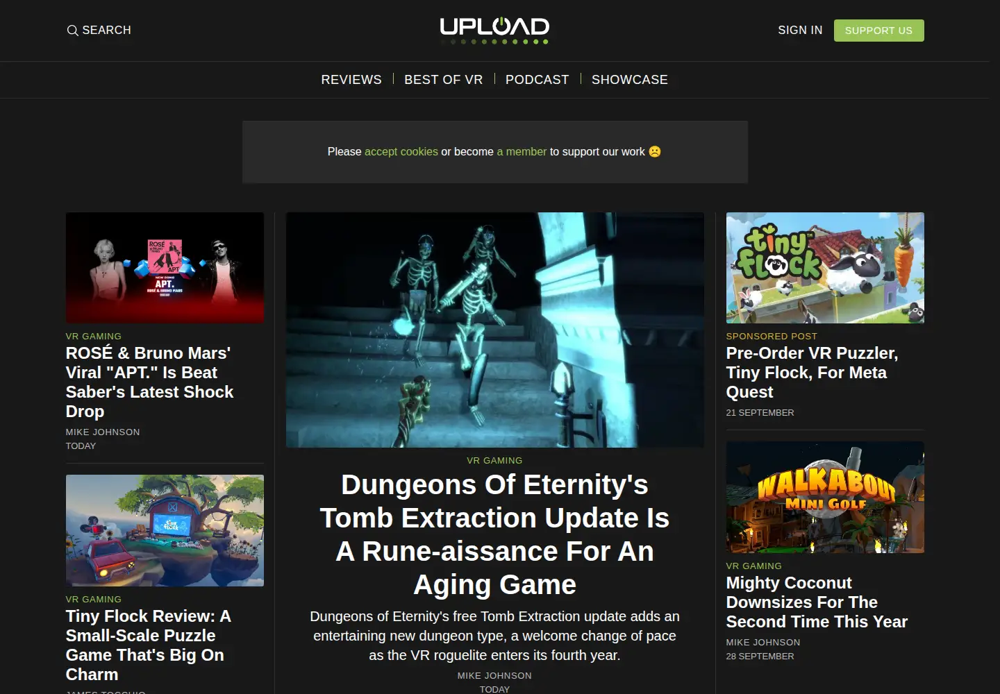 Screenshot of uploadvr.com