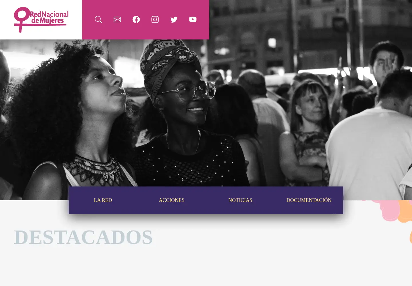 Captured homepage of rednacionaldemujeres.org in the current scan