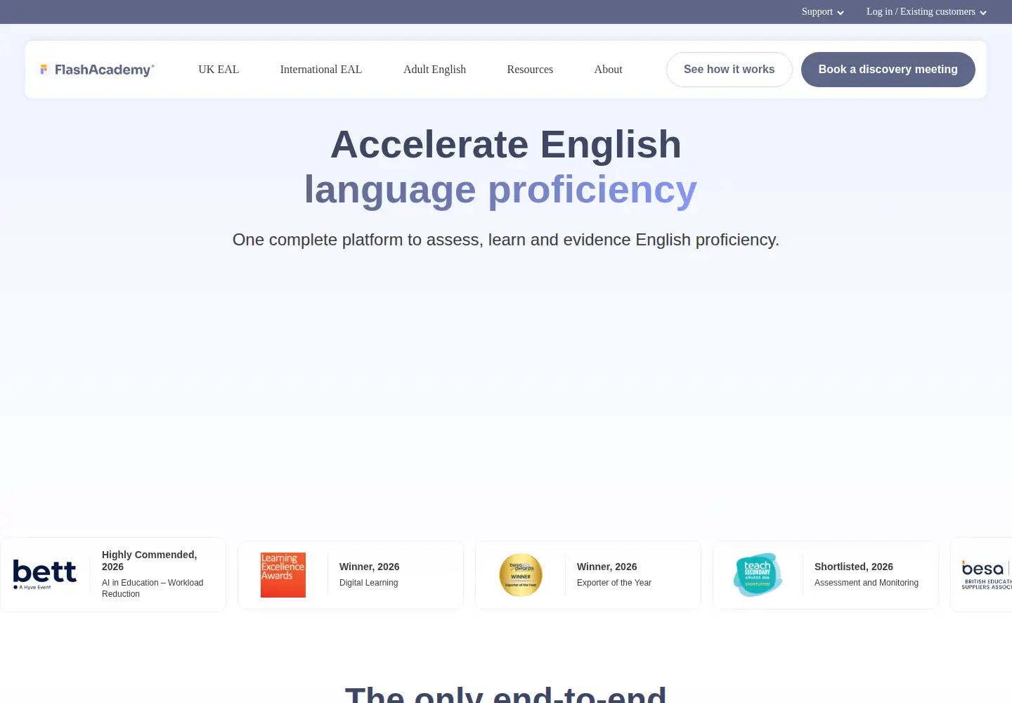 Captured homepage of flashacademy.com in the current scan