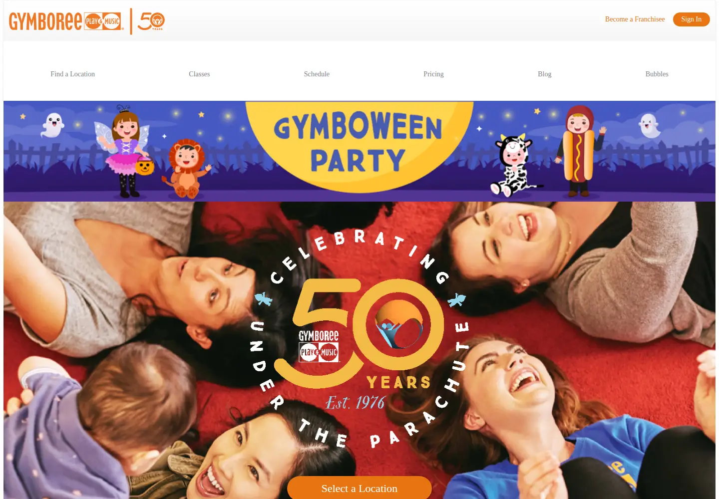 Screenshot of gymboreeclasses.com