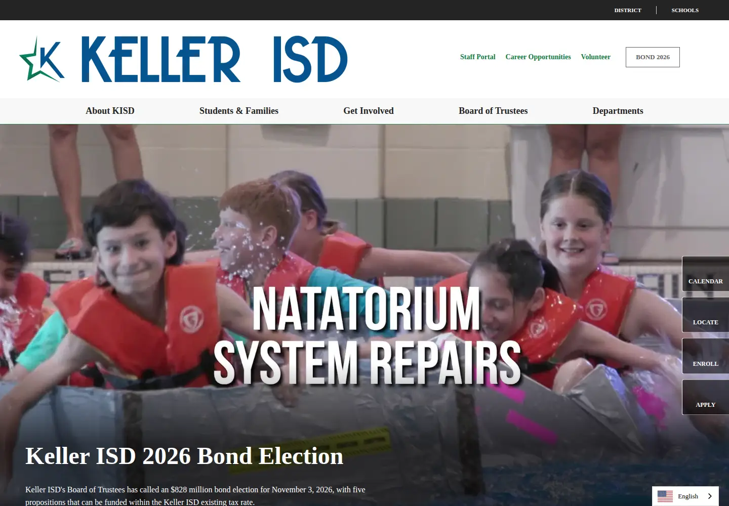 Captured homepage of kellerisd.net in the current scan