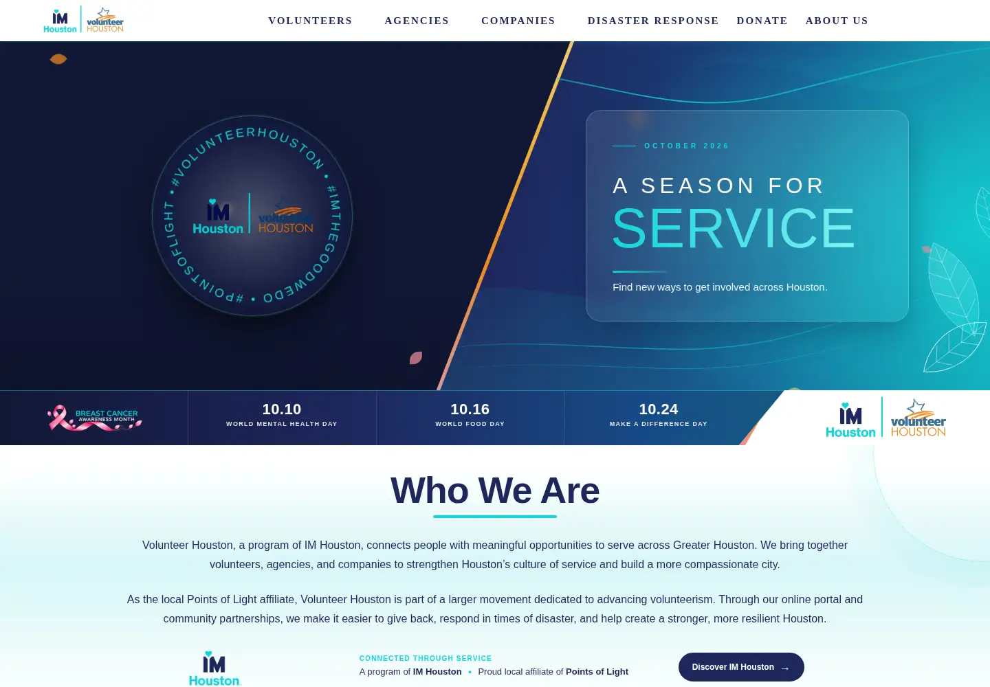 Screenshot of volunteerhouston.org
