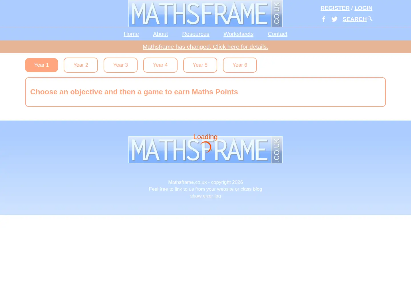 Screenshot of mathsframe.co.uk