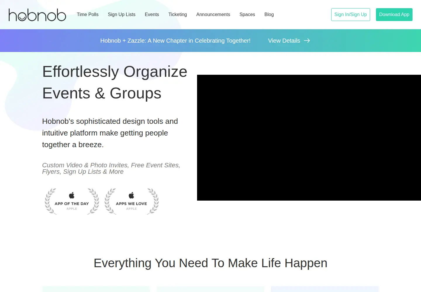 Screenshot of hobnob.app