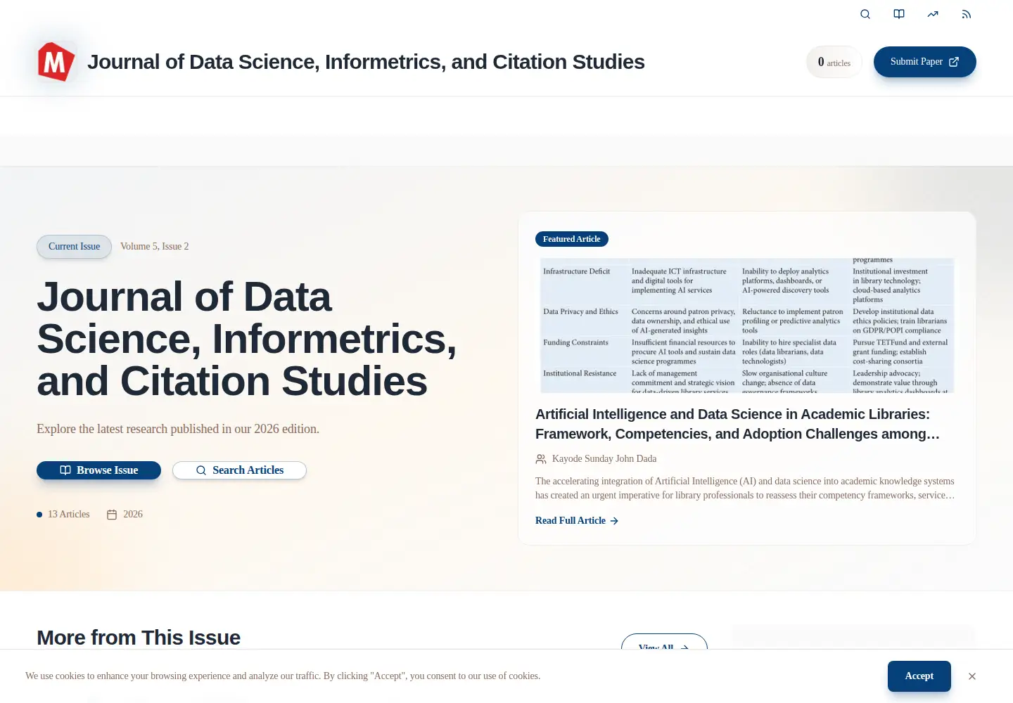 Captured homepage of jcitation.org in the current scan