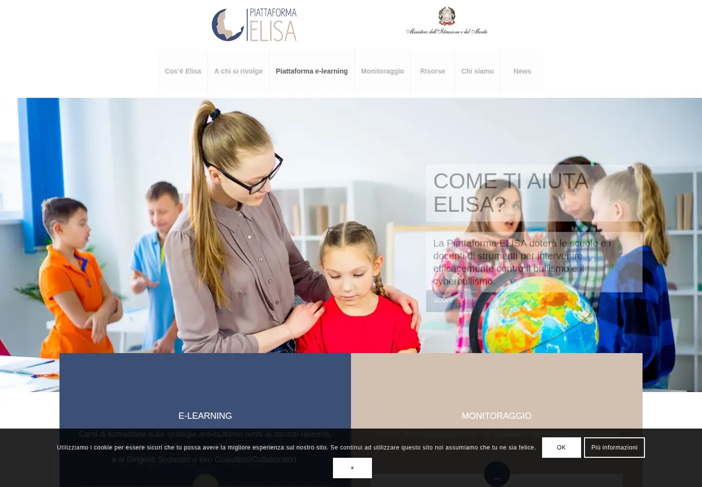 Captured homepage of piattaformaelisa.it in the current scan
