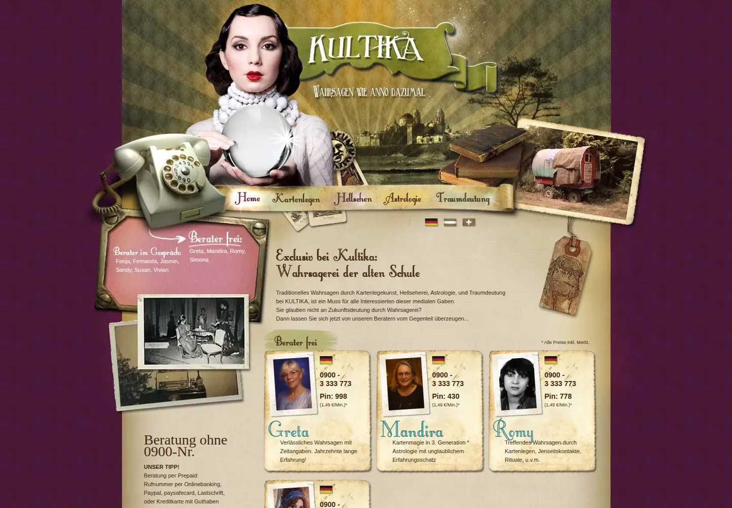 Captured homepage of kultika.de in the current scan