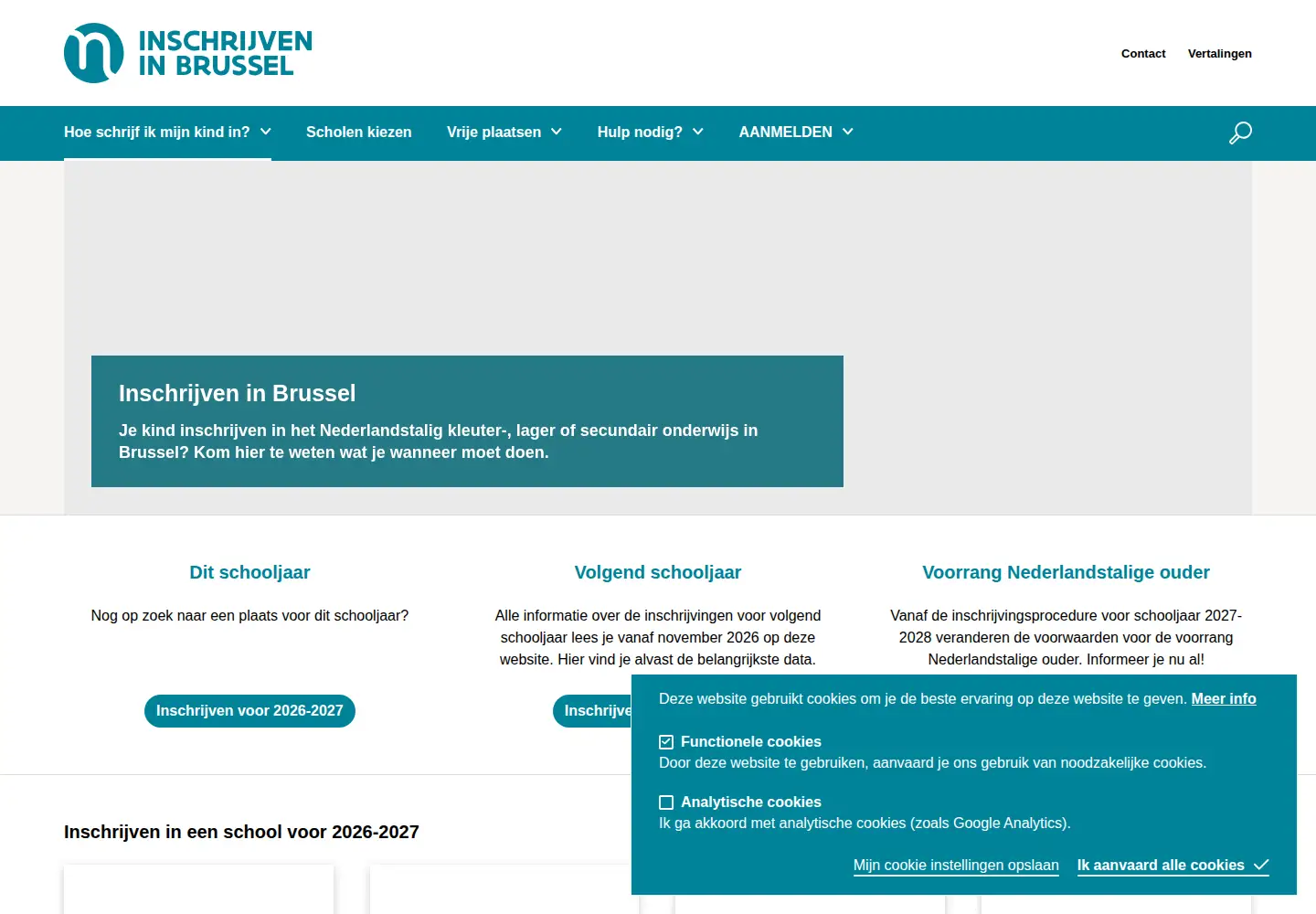 Screenshot of inschrijveninbrussel.be