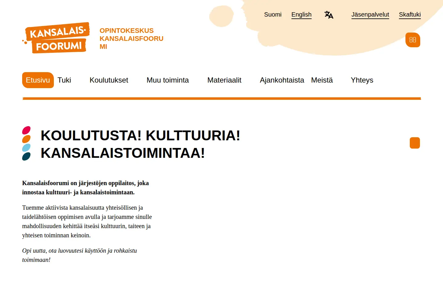 Screenshot of kansalaisfoorumi.fi