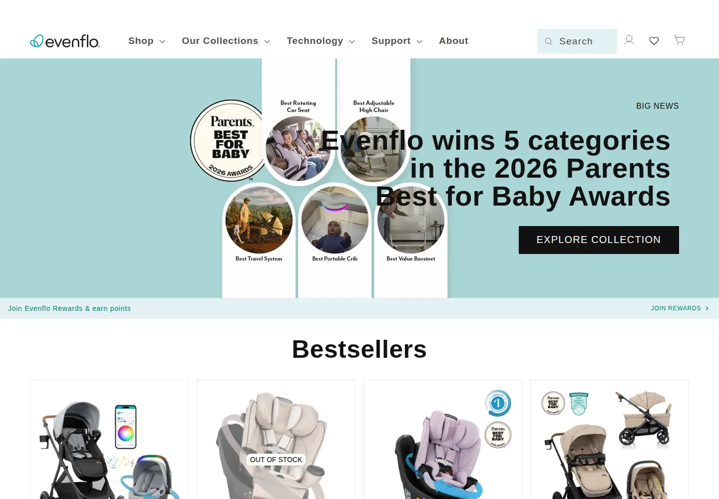 Screenshot of evenflo.com