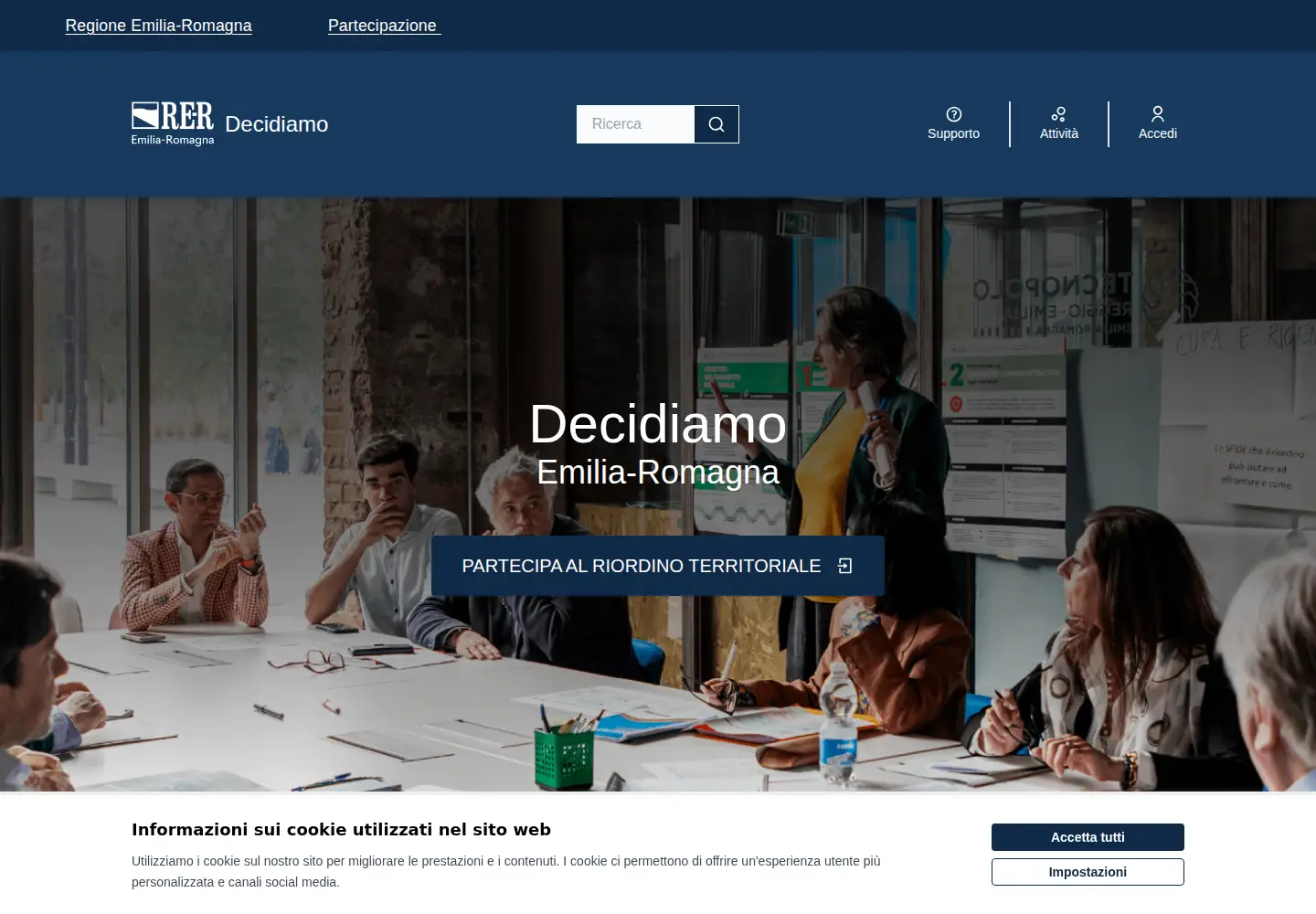 Screenshot of partecipazioni.emr.it