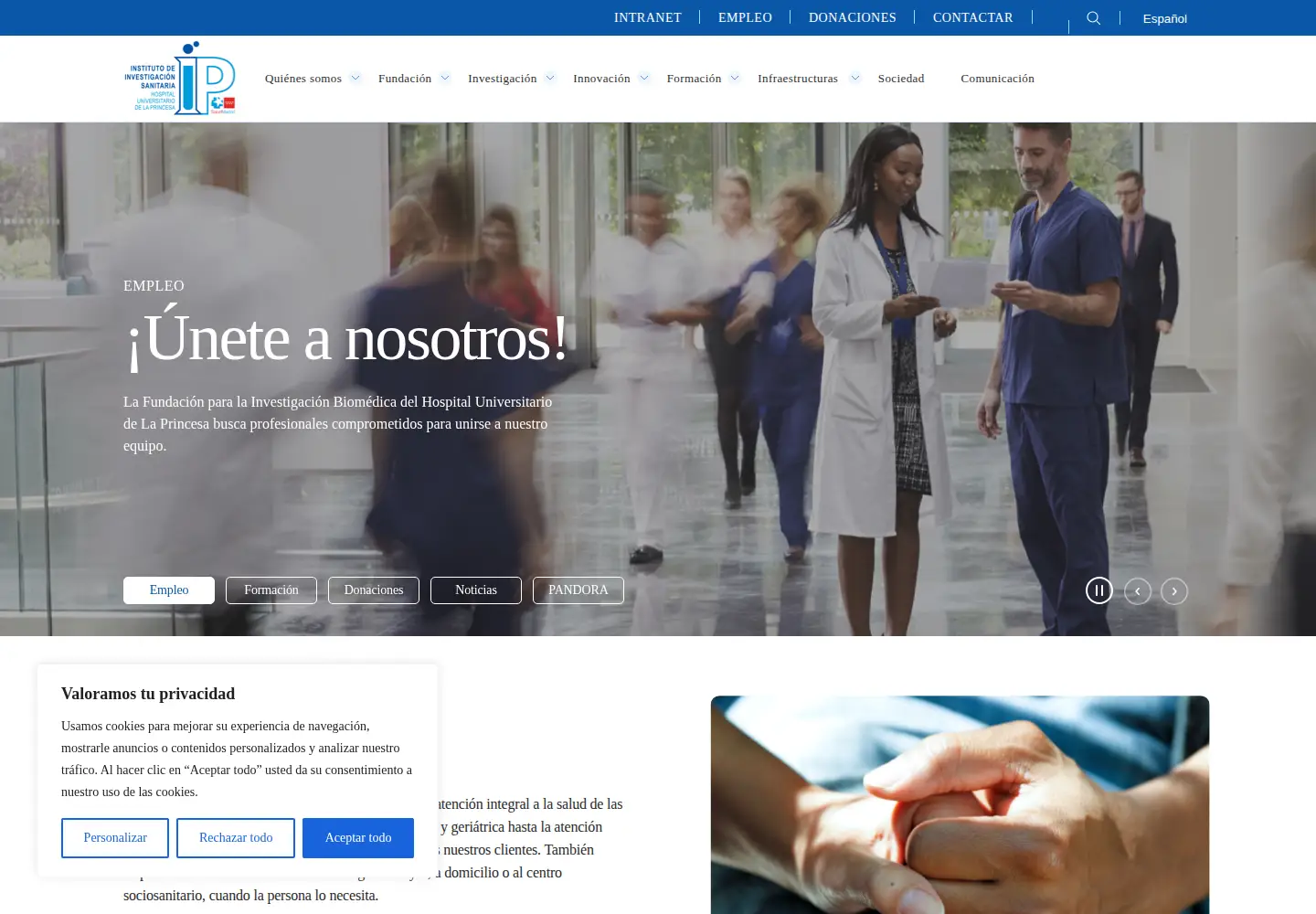 Captured homepage of iis-princesa.org in the current scan