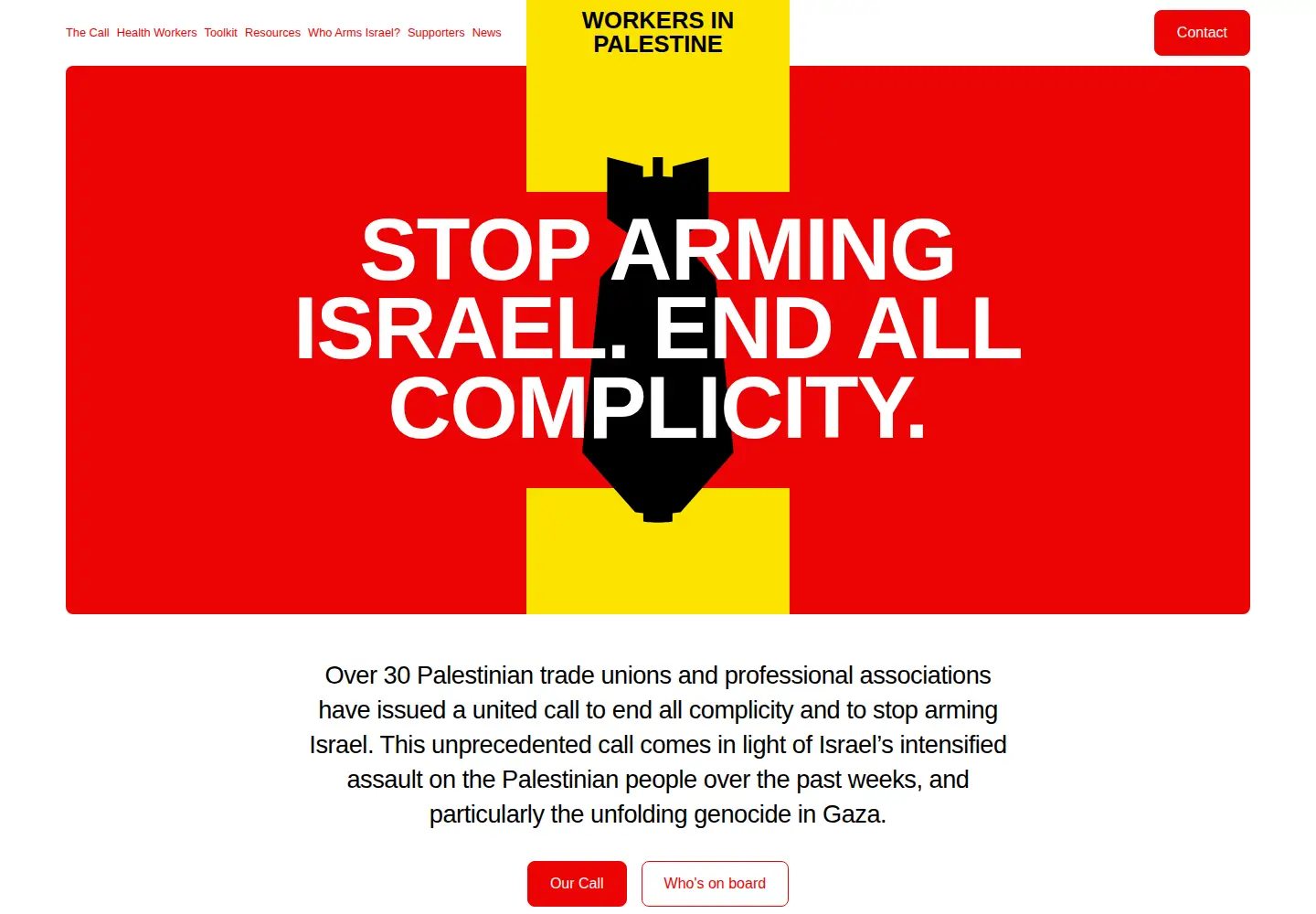 Screenshot of workersinpalestine.org