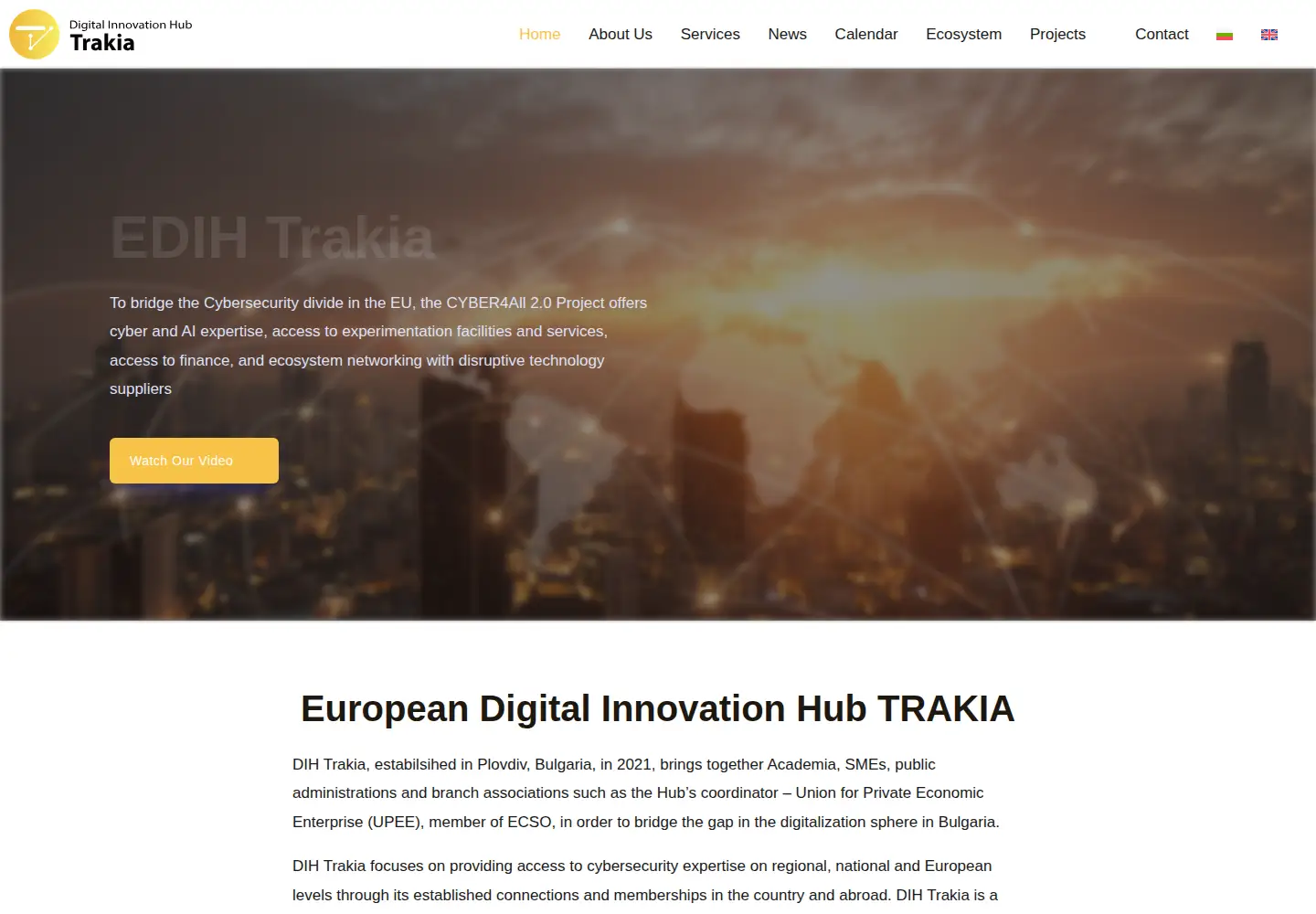 Captured homepage of dihtrakia.org in the current scan