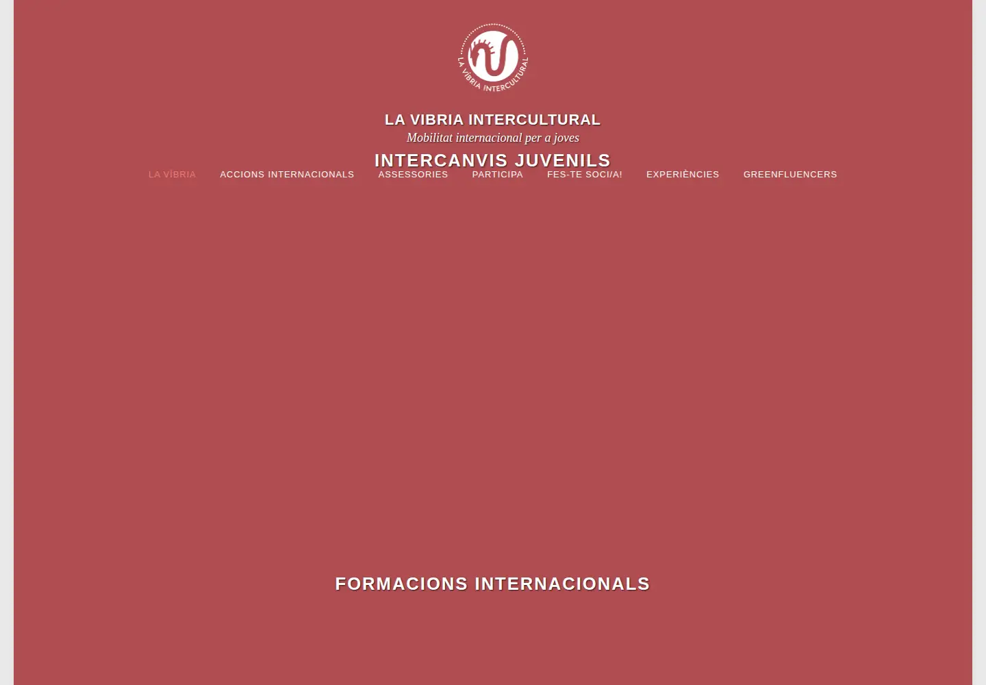 Captured homepage of vibria.org in the current scan