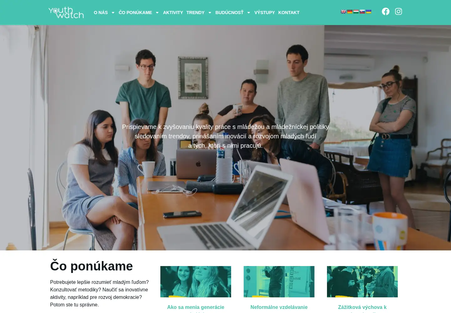 Screenshot of youthwatch.sk
