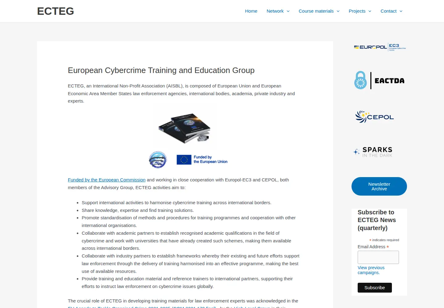Screenshot of ecteg.eu