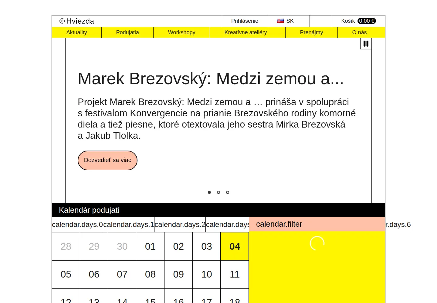 Screenshot of hviezda.eu