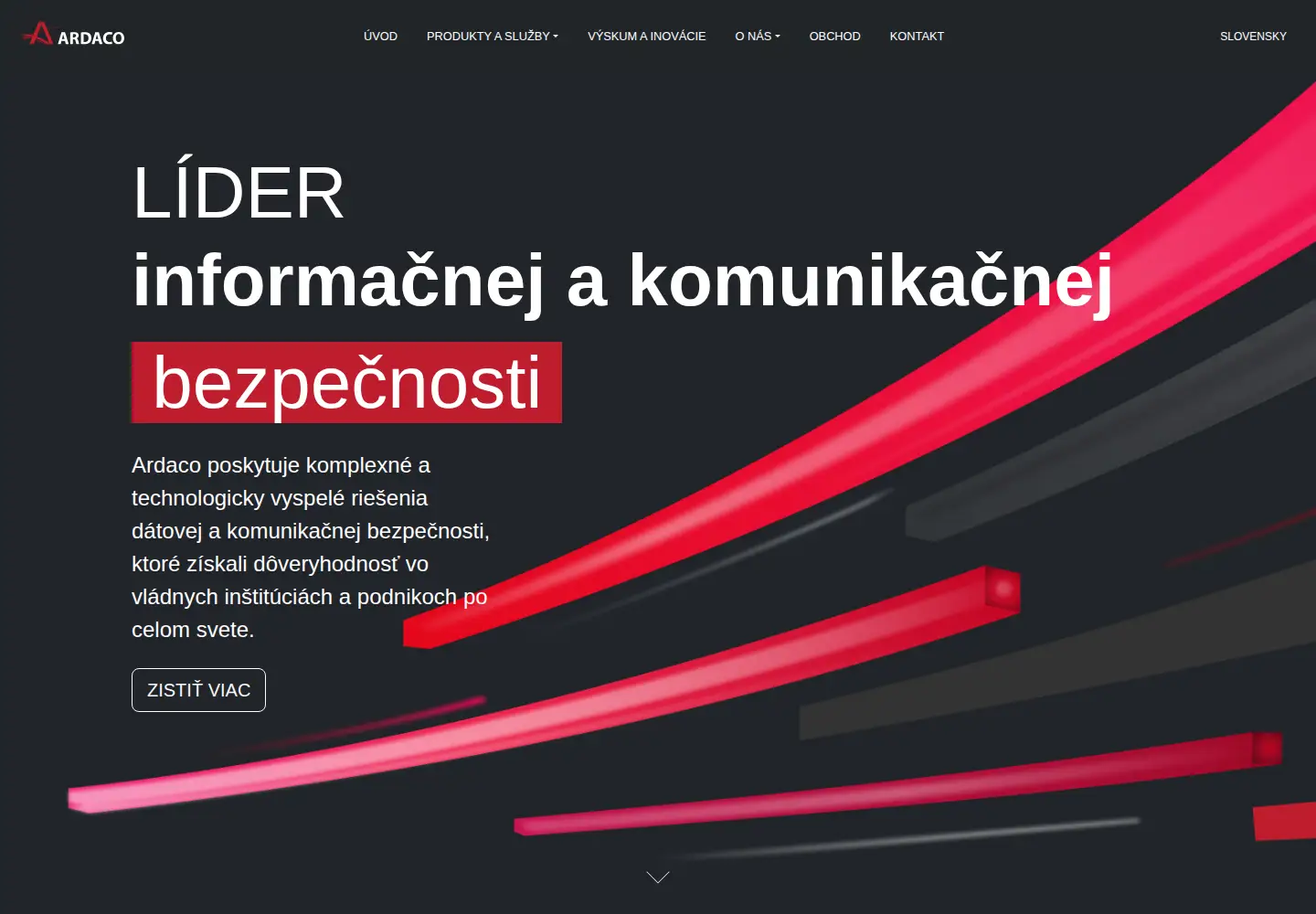 Captured homepage of ardaco.com in the current scan