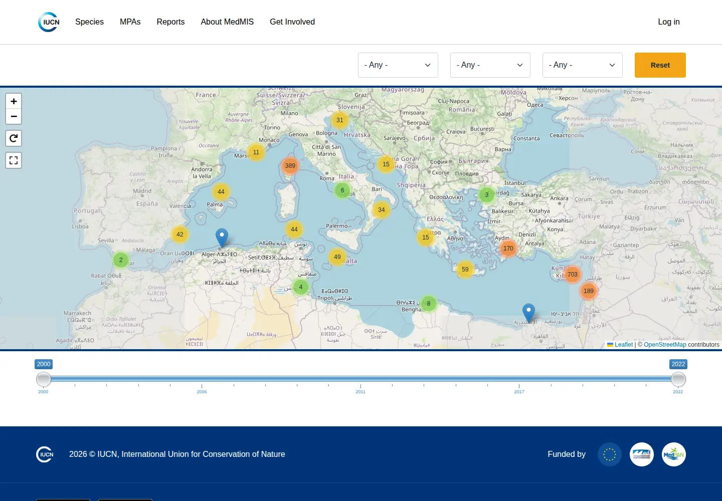 Screenshot of iucn-medmis.org