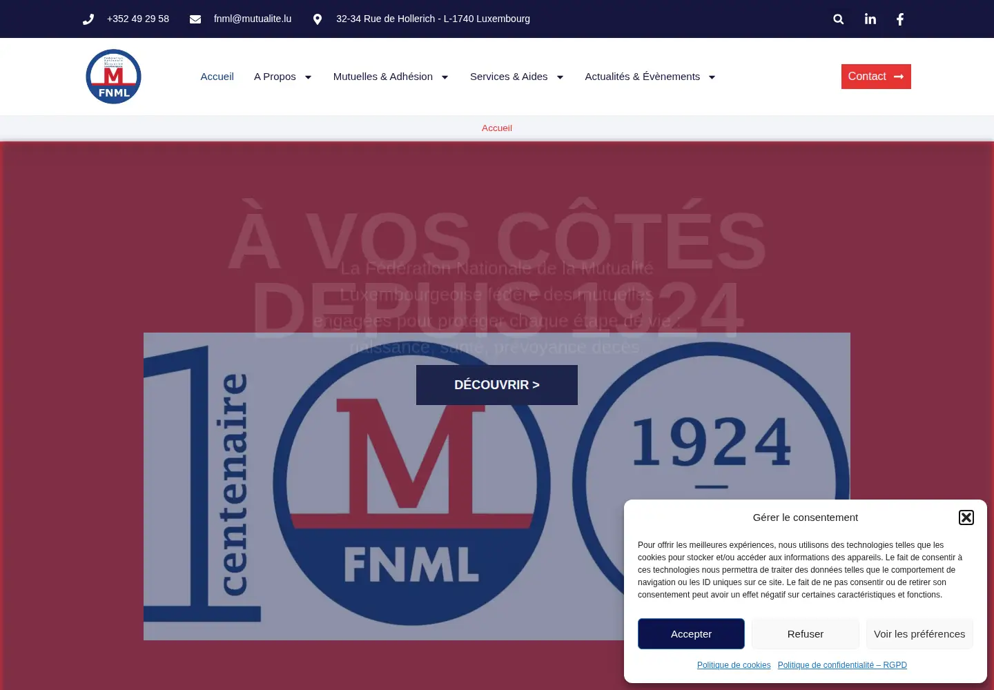 Screenshot of fnml.lu