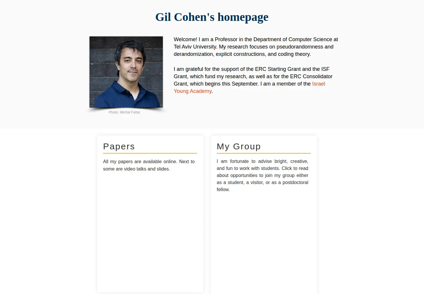 Captured homepage of gilcohen.org in the current scan