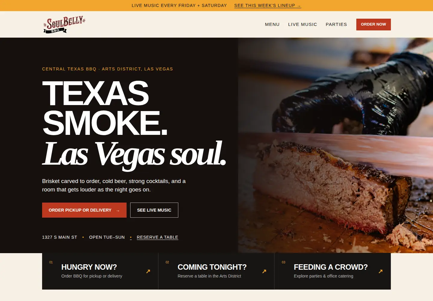 Screenshot of soulbellybbq.com