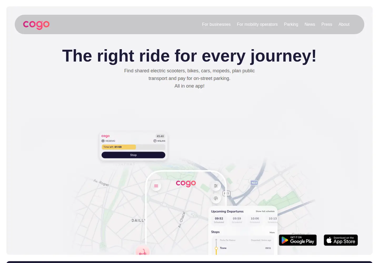 Screenshot of cogoapp.io