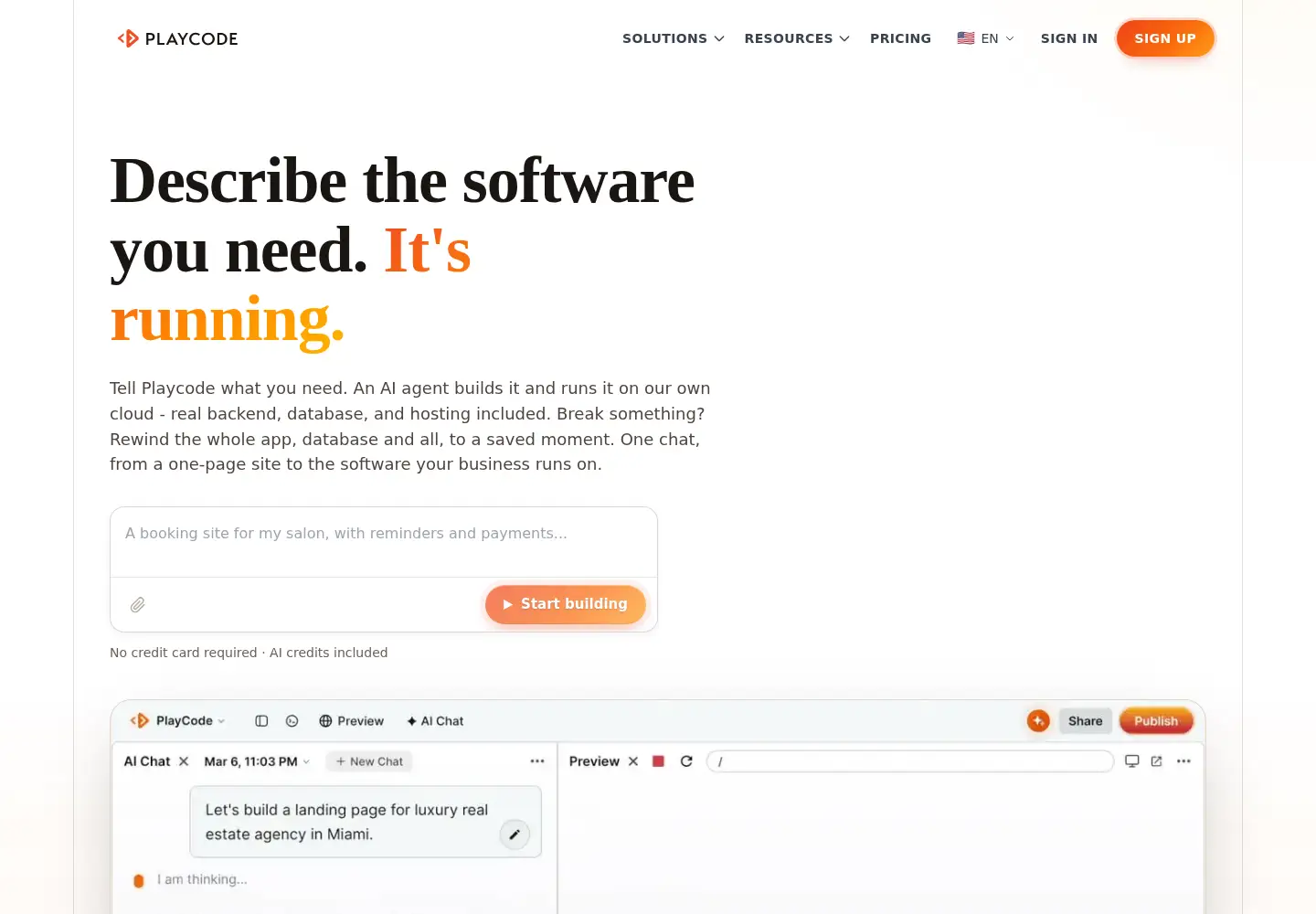 Screenshot of playcode.io